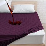Quilted Fabric (72x78 Inch) Double Size Bedsheet With 2 Pillow Cover in Violet Color Image 1
