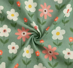 Cotton (78x72 Inch) Double Size Bedsheet With 2 Pillow Cover in Green Color Image 1