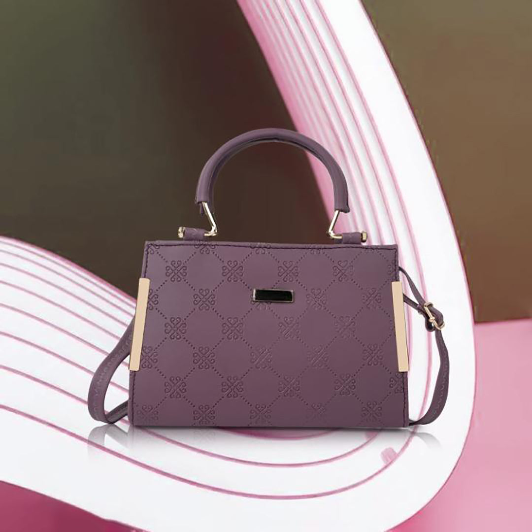 Handbag For Women And Girls Stylish violet Synthetic Bag Image 1