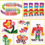 120 Pcs 12 Color Wooden Dominos Blocks Set Building Block For Kids Game Educational Play Toy Domino Racing Toy Game Image 3