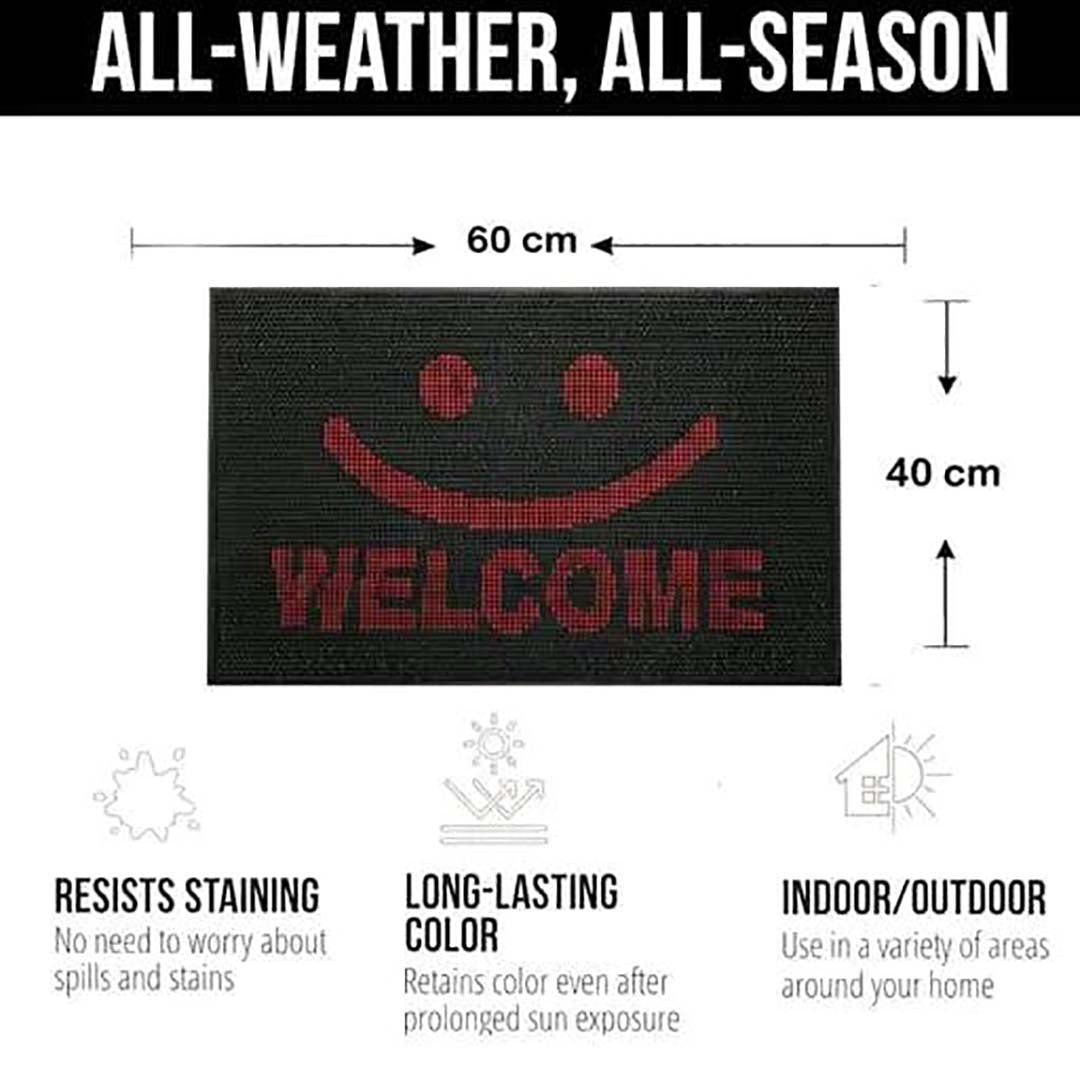 PVC Anti-Slip Doormat for Home & Bathroom Entrance Red & Black Rectangular Mat (40x60 cm) Image 2