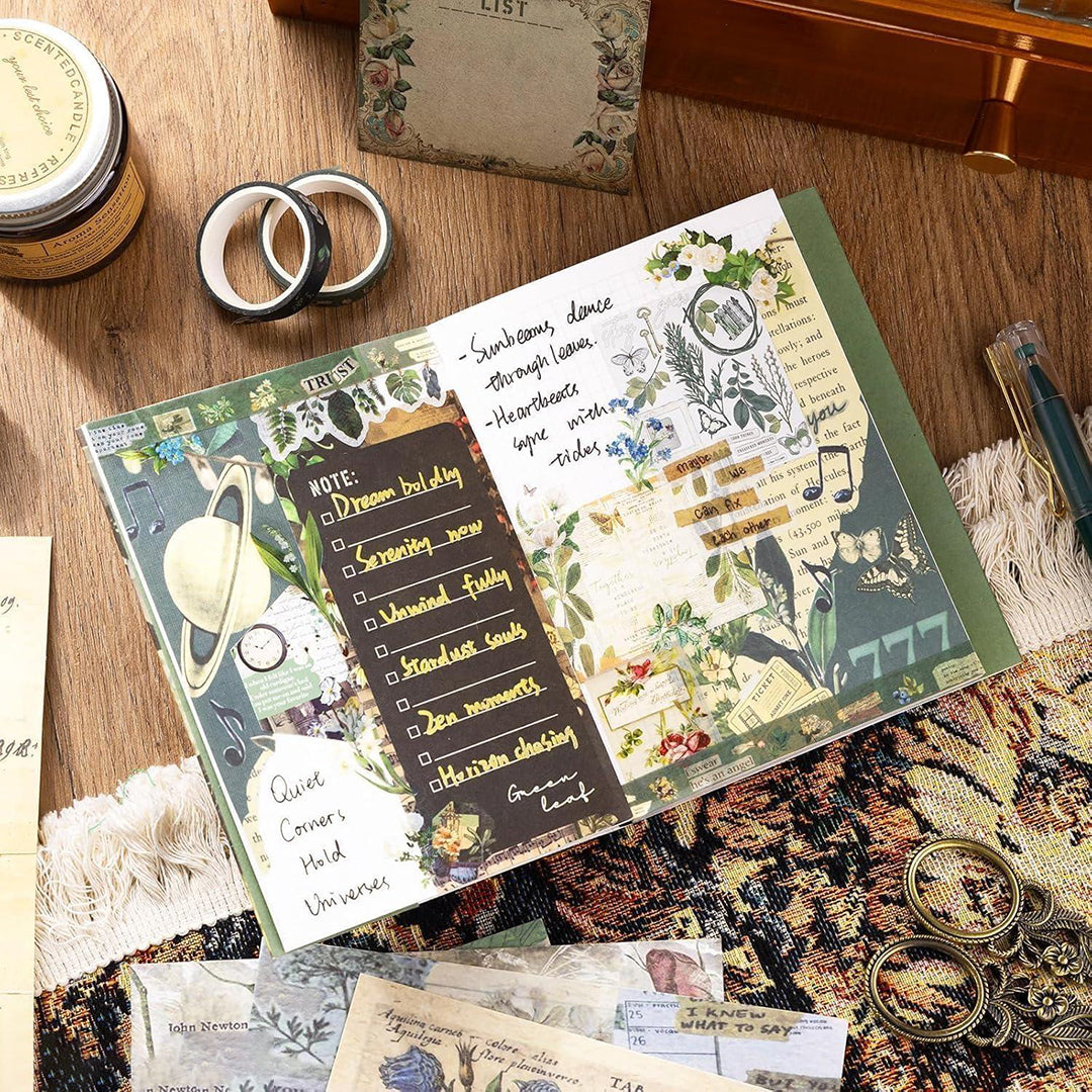 232 Pcs Nature Scrapbook Kit Vintage Journaling Supplies With Stickers Papers A6 Notebook For Diy Crafts Image 3