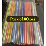 Pack Of 80 Pcs Flexible Bendable Drinking Straw Multicolor Image 2