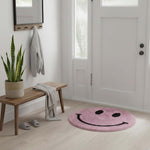 Microfiber Anti-Slip Doormat for Home & Bathroom Entrance Pink round Mat (21x21 Inch) Image 3