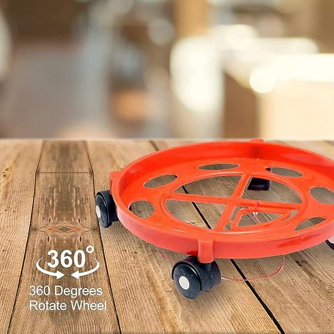 Cylinder Stand With Wheels Gas Trolly Lpg Cylinder Stand Lpg Gas Cylinder Trolley With Heavy Duty Wheels Easily Movable Trolleyplastic Red 1 Pc Image 3