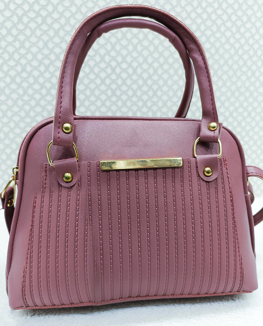 Handbag For Women And Girls Stylish Pink PU Leather Bag Image 1