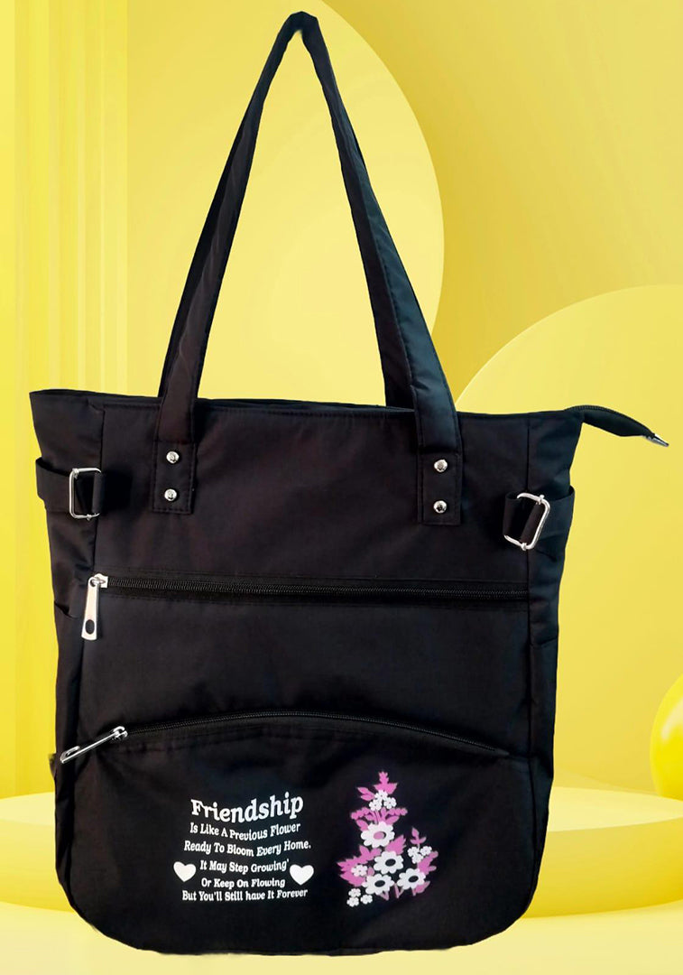 Handbag For Women And Girls Stylish Black PU Leather Bag Image 1