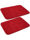 Latex Anti-Slip Doormat for Home & Bathroom Entrance Red Rectangular Mat (40x60 cm) 2 Pcs Image 1