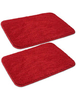 Latex Anti-Slip Doormat for Home & Bathroom Entrance Red Rectangular Mat (40x60 cm) 2 Pcs Image 1