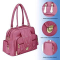 Handbag For Women And Girls Stylish Pink PU Leather Bag Image 1