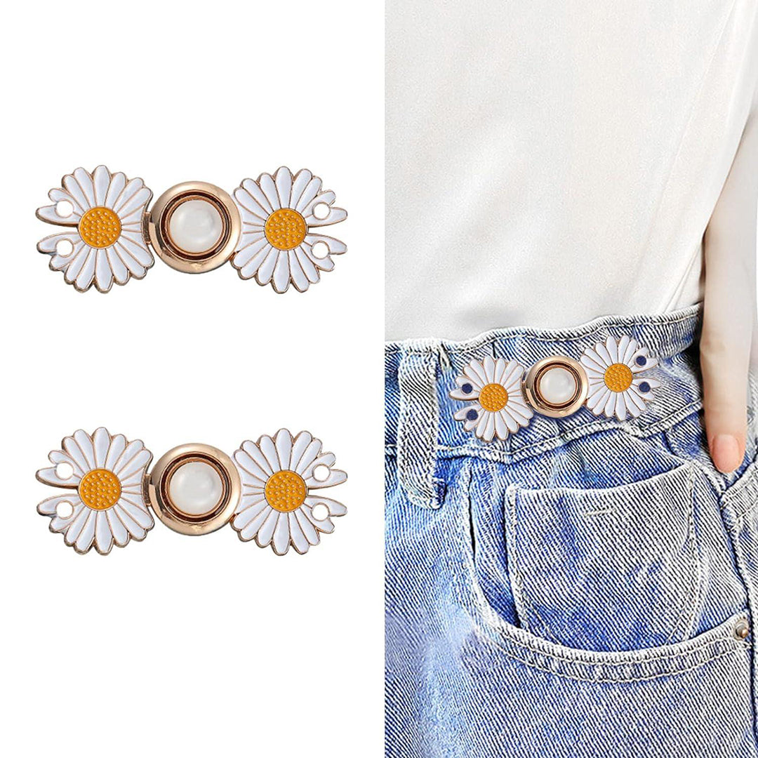 Jeans Waist Tightener Jeans Button Pins Waist Tightener Set Make The Waist Fit For Skirt Pants Robe No Sewing Required Adjustable Waist Buckle For Loose Jeans Pants Image 2