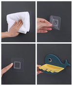 Fish Shape Double Layer Adhesive Waterproof Wall Mounted Soap Dish For Bathroom Image 4