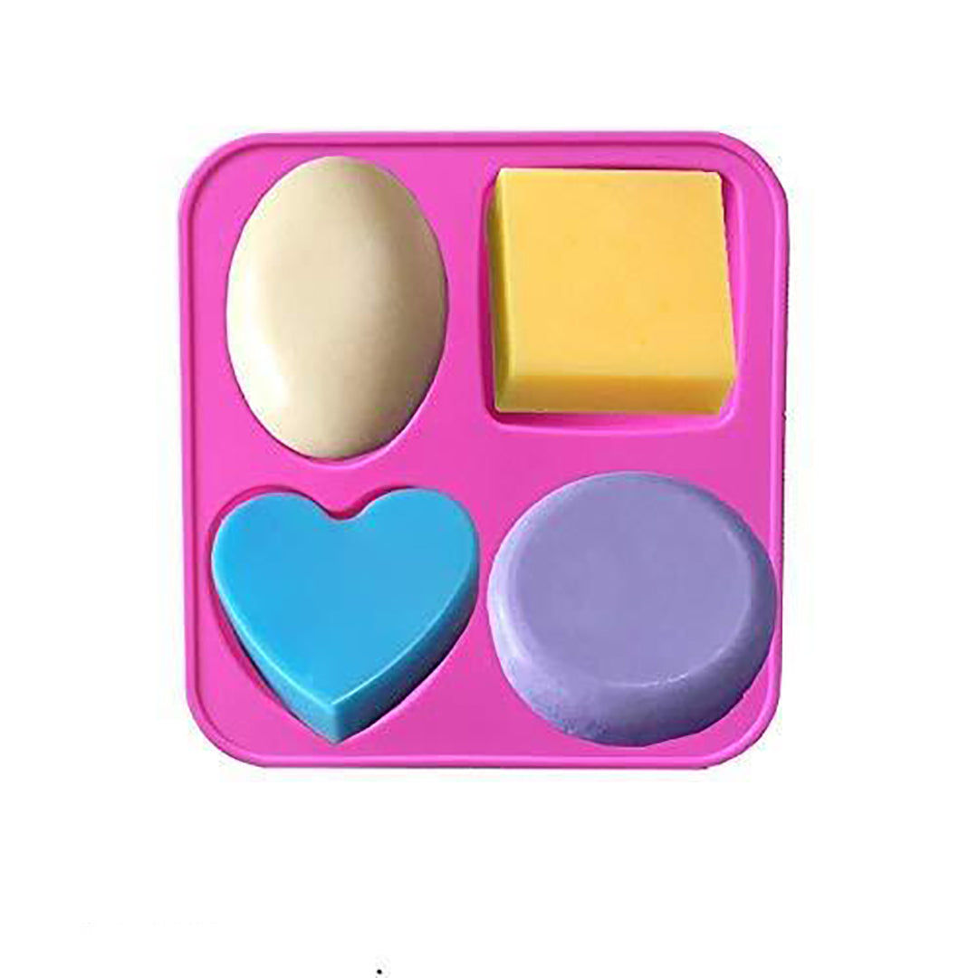 Moldberry Silicone Circle Square Oval And Heart Shape Soap Cake Making Mould And Chocolate Mould Multicolor Image 4