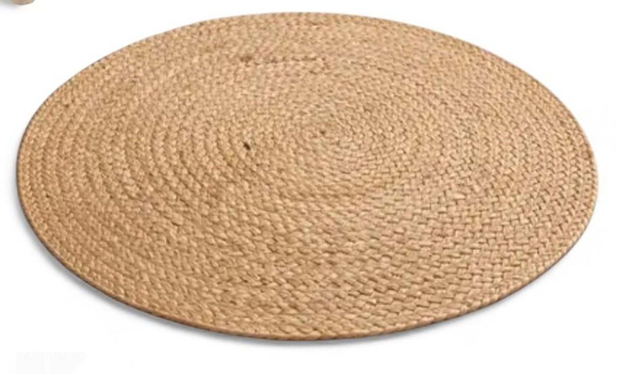 Jute Anti-Slip Doormat for Home & Bathroom Entrance Beige Round Mat (60 cm) Image 2
