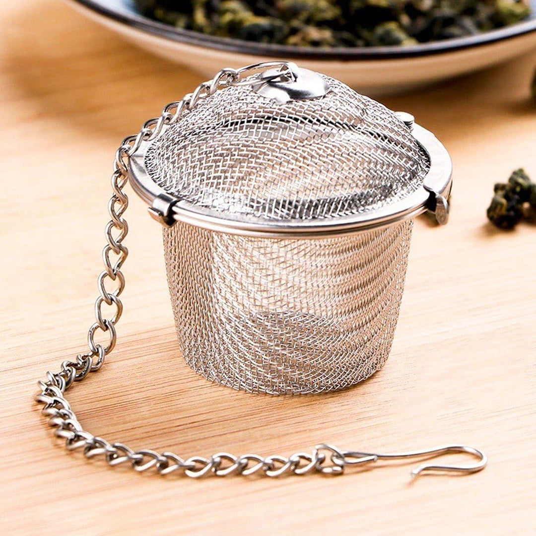 45Cm Stainless Tea Basket Strainer Fine Mesh Reusable Tea Steeper With Chain For Herbs Chai Green Tea Pack Of 1 Image 1