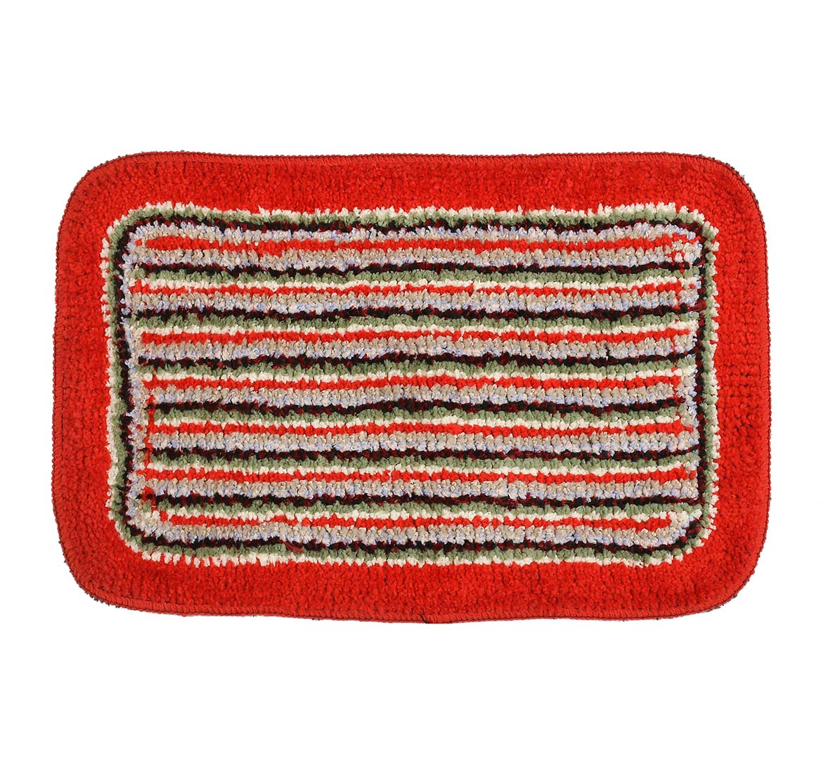 Microfiber Anti-Slip Doormat for Home & Bathroom Entrance Red Rectangular Mat (40x60 cm) 2 Pcs Image 3