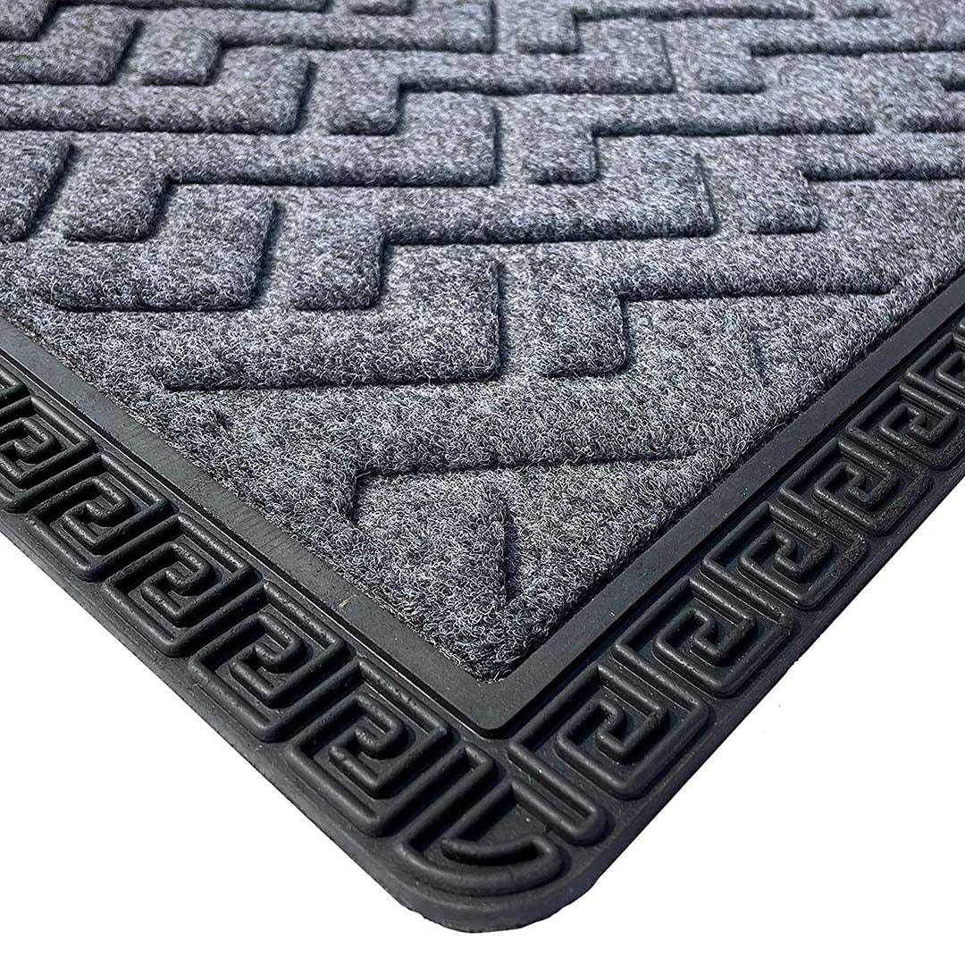 Polypropylene Anti-Slip Doormat for Home & Bathroom Entrance Grey Rectangular Mat (40x60 cm) Image 2