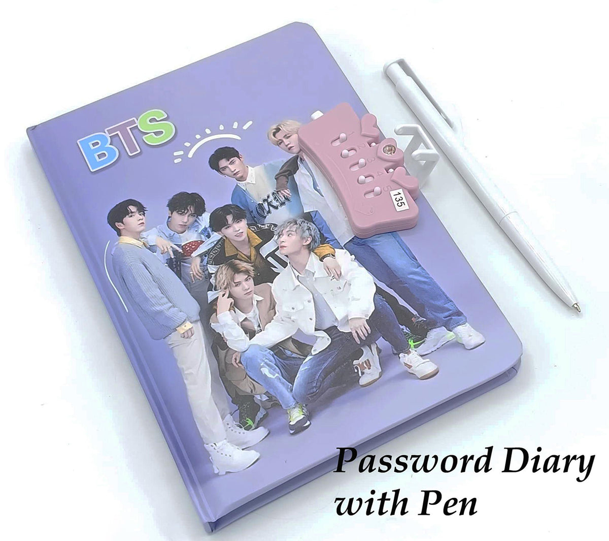 Printed Password Secret Lock Diary With Ball Pen Image 1