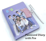 Printed Password Secret Lock Diary With Ball Pen Image 1
