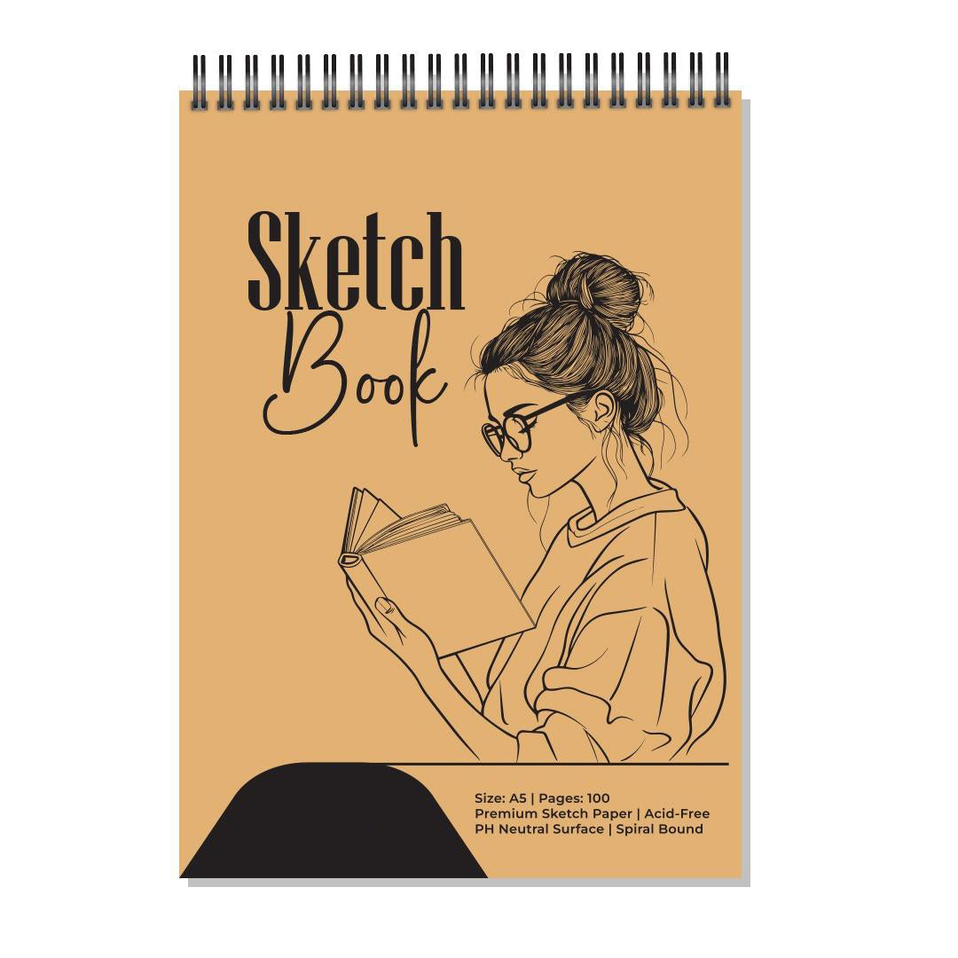 Name Athaavicarft 50 Sheet A5 Brown Craftcover Sketchbook Top Spiral Bound Sketchpad For Artists Sketching And Drawing Paper For Doodling 120 Gsm Paper Image 1