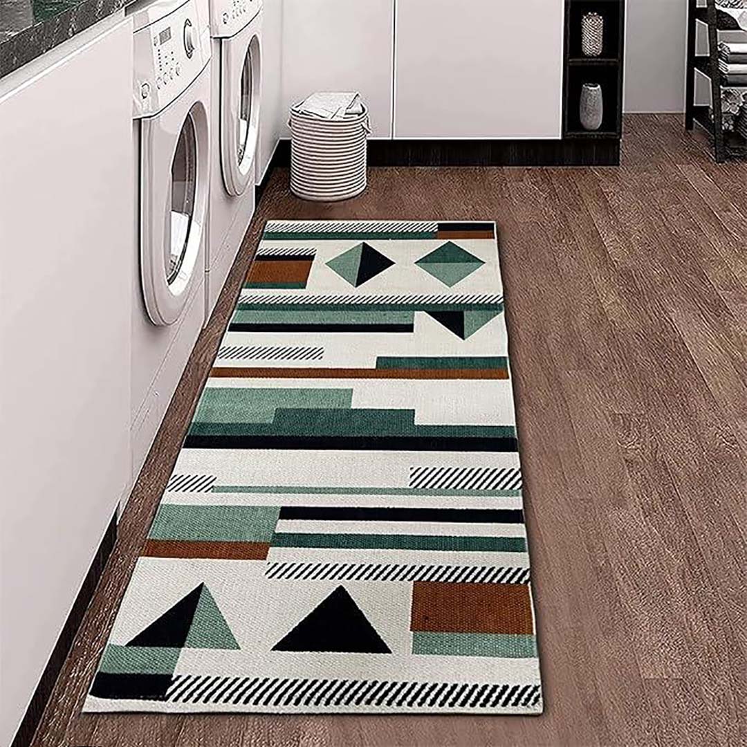 Cotton Anti-Slip Doormat for Home & Bathroom Entrance Multicolor Rectangular Mat (2x5 Feet) Image 2