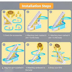 Automatic Stair Climbing Ducklings Cartoon Race Track Set Little Lovely Duck Slide Toy Escalator Image 3