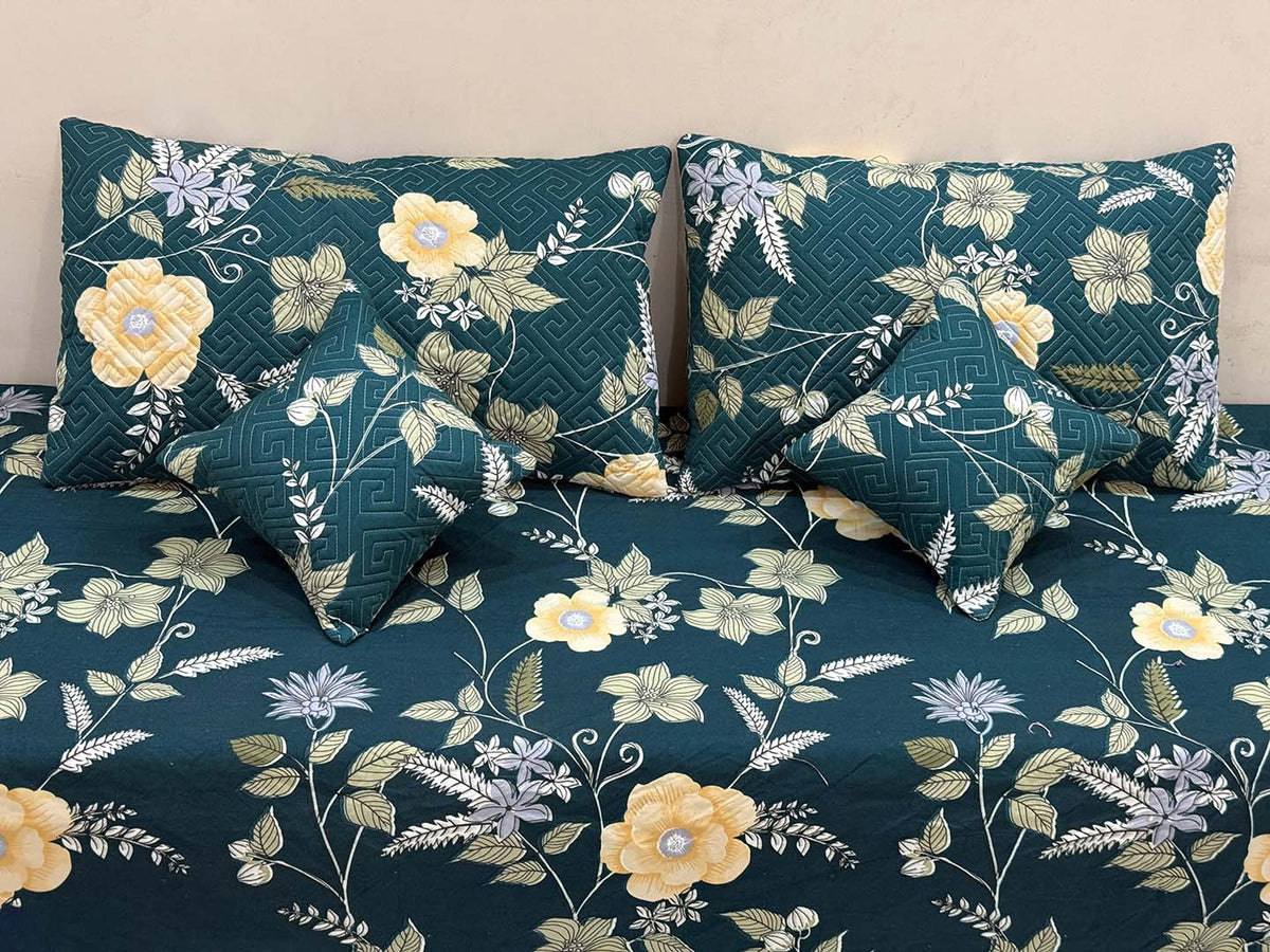 Glace Cotton (90x100 Inch) Double Size Bedsheet With 2 Pillow Cover in Multicolor Image 2