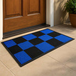 PVC Anti-Slip Doormat for Home & Bathroom Entrance Blue & Black rectangular Mat (40x60 cm) Image 3
