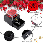 Gift For Wife Preserved Rose Flower With Heart Necklace Valentine Gift For Girlfriend Cute Birthday Gift For Wife Special Loveadult Image 2