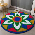 Microfiber Anti-Slip Doormat for Home & Bathroom Entrance Multicolor Round Mat (22 Inch) Image 1