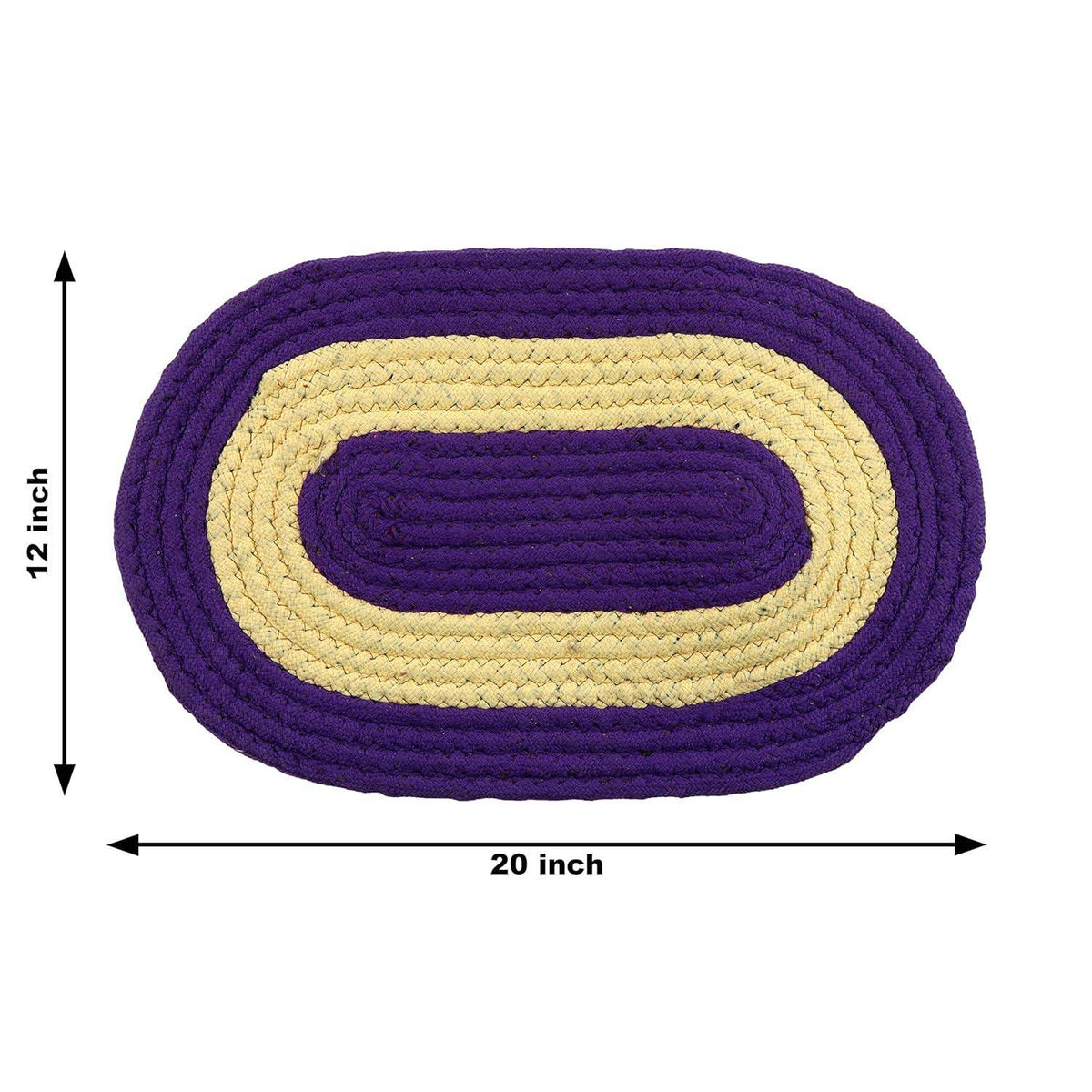 Cotton Anti-Slip Doormat for Home & Bathroom Entrance Multicolor oval Mat (20x12 Inch) Image 4