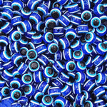 30 Pieces 8Mm Blue Round Resin Turkish Evil Eye Beads For For Jewelry Bracelet Craft Making Image 1