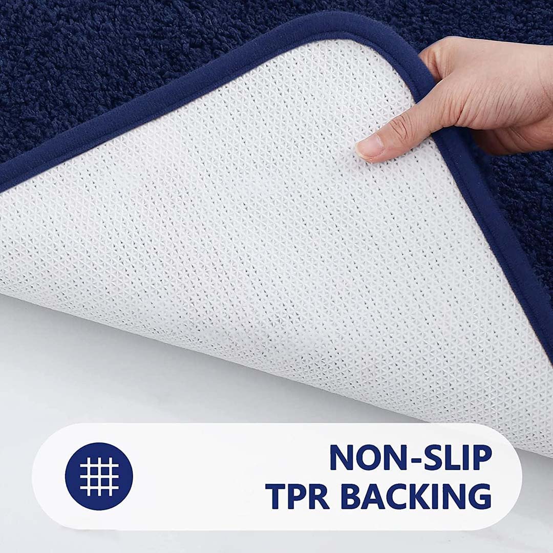Microfiber Anti-Slip Doormat for Home & Bathroom Entrance Blue rectangular Mat (40x60 cm) Image 2