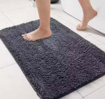 Microfiber Anti-Slip Doormat for Home & Bathroom Entrance Grey Rectangular Mat (40x60 cm) Image 4