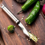 Stainless Steel Chili Pepper Corer Serrated Seed Core Remover Multi Functional Kitchen Gadget For Vegetables & Fruits Image 2