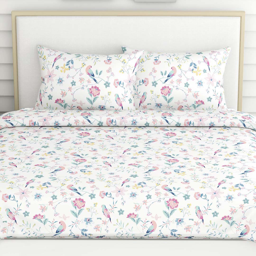 Cotton (108x108 Inch) Double Size Bedsheet With 2 Pillow Cover in Multicolor Image 2