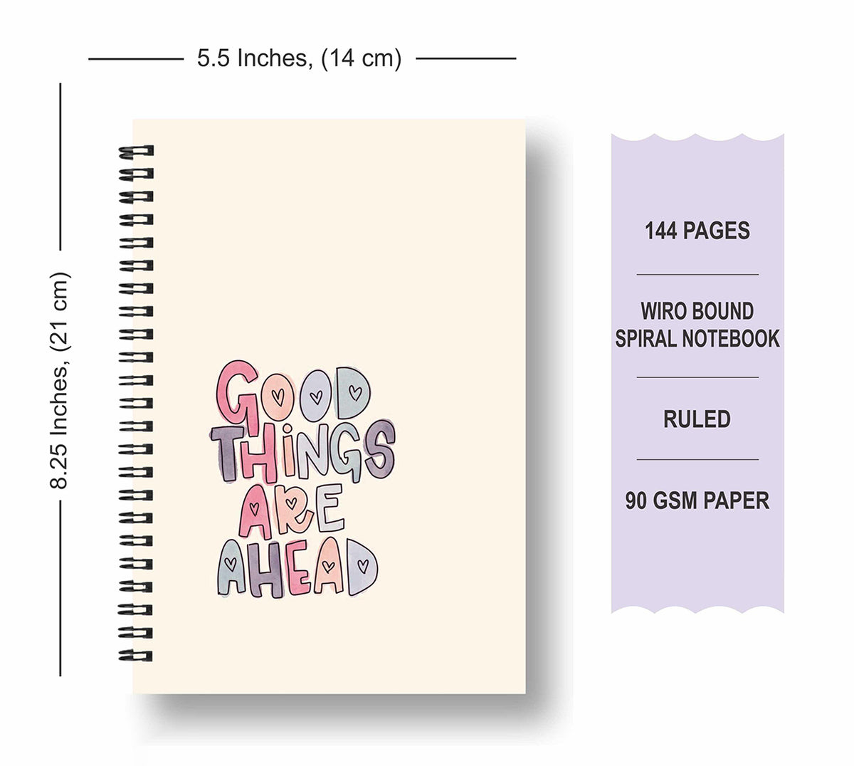 Pack Of 2 144 Pages Unruled Notebook Diary Image 3