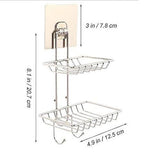 Wall Mounted Double Layer Soap Dish Holder Stainless Steel 2 Stainless Steel Iron Coating Self Adhesive Metal Bathroom Image 4