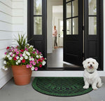 Rubber Anti-Slip Doormat for Home & Bathroom Entrance Green Semi Circle Mat (45x65 cm) Image 1