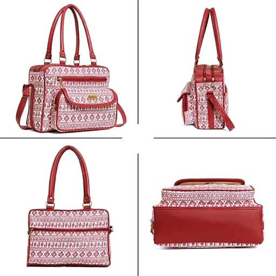 Handbag For Women And Girls Stylish Red PU Leather Bag Image 1
