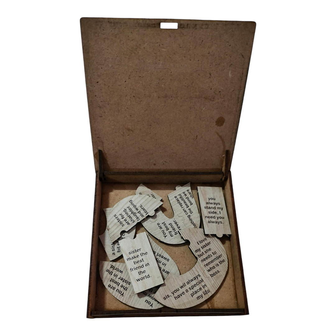 Womens Day Sister Love Sis Message Card Puzzle With Message Printed Image 4