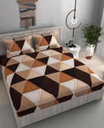 Cotton (78x72 Inch) Double Size Bedsheet With 2 Pillow Cover in Multicolor Image 1