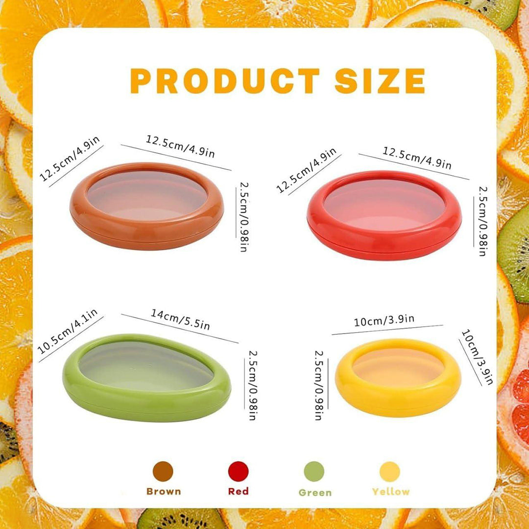 Fruit And Vegetable Anti Oxidation Storage Box Cut Fruit Storage Containers For Fridgesilicone Fruit And Vegetable Cover 4 Pc multicolor Image 4