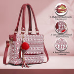Handbag For Women And Girls Stylish Maroon PU Leather Bag Image 1