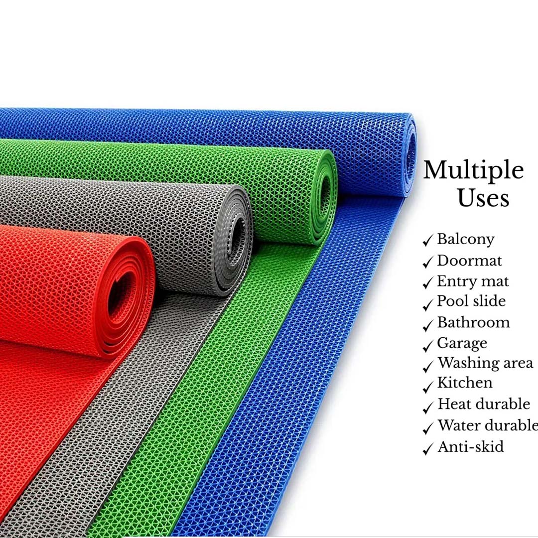 PVC Anti-Slip Doormat for Home & Bathroom Entrance Grey Rectangular Mat (45x75 cm) Image 3