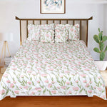 Cotton (90x100 Inch) Double Size Bedsheet With 2 Pillow Cover in White Color Image 4