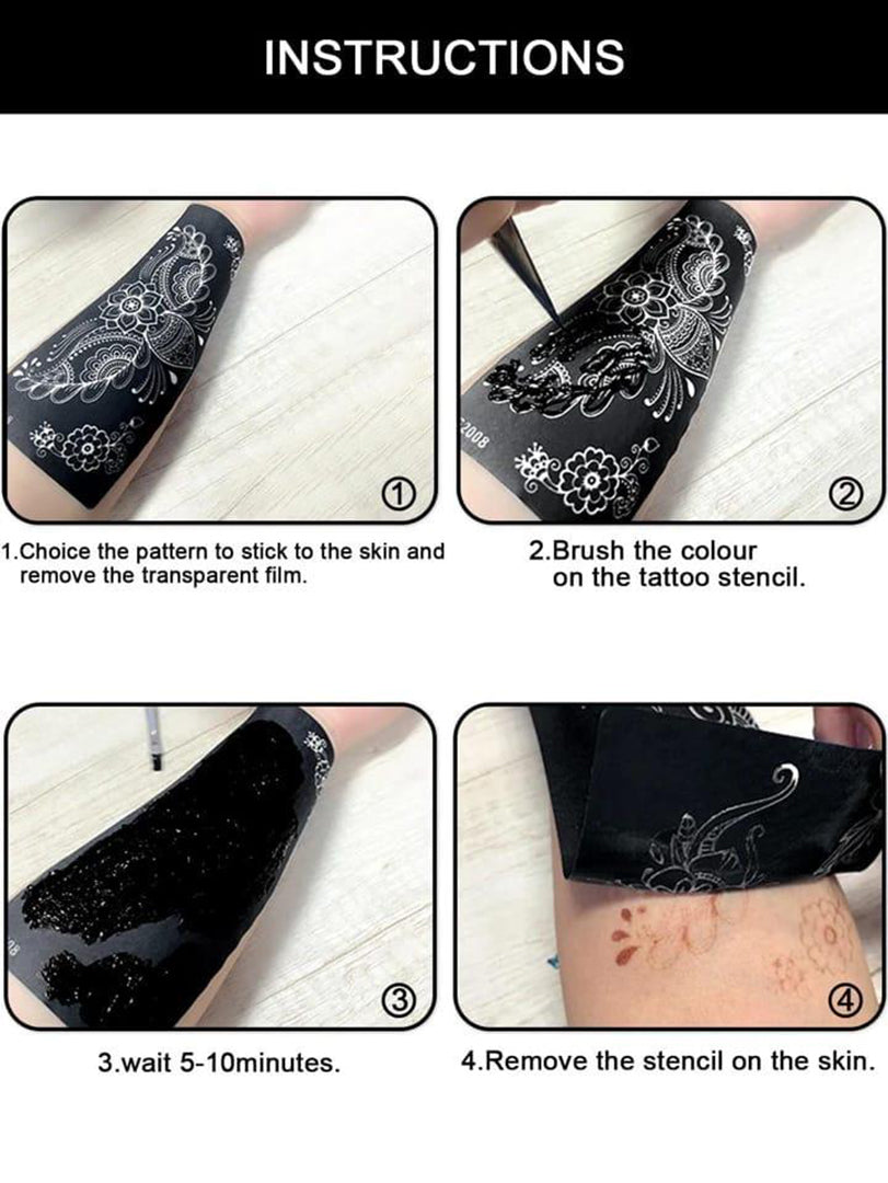 Stylestickers Mehandi Design Stickers For Hand Latest Mehandi Design Stencils For Girls Women Kids Easy To Use Best Mehandi Design Stencils Stcikers Collection Design No Ak911 Image 3