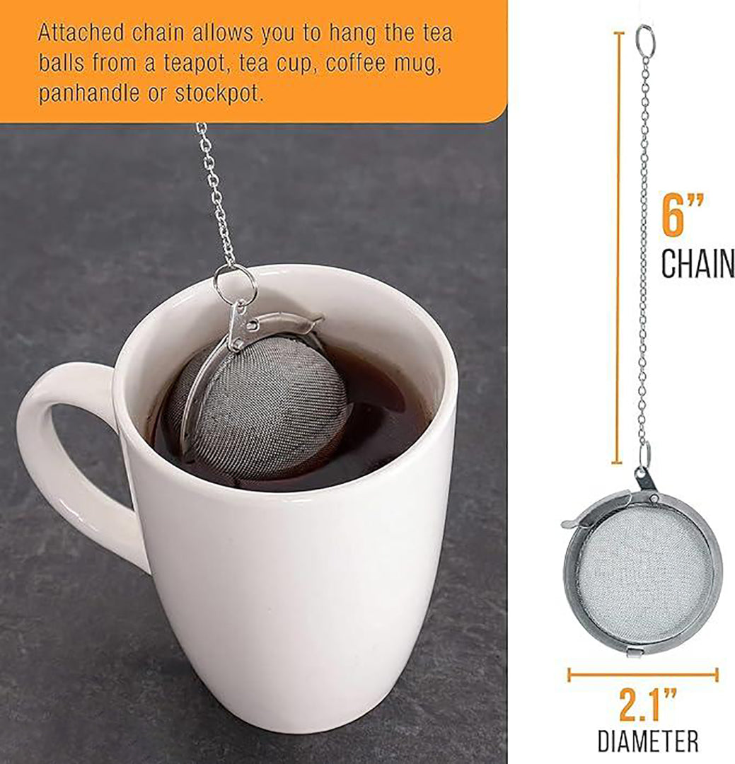 Stainless Steel Mesh Tea Ball Infuser Loose Leaf Strainers Teapot Cup Mug Pot Tea Infuser Tea Infuser Stainless Steel Green Tea Filter Pack Of 2 Image 2