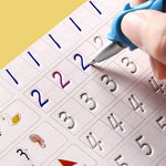 Magic Practice Copy Book For Pre School Kids Re Usable Drawing Alphabet Numbers And Math Exercise English Magic Book For Children 4 Book 10 Rifil 1 Pen 1 Gripholder Image 3