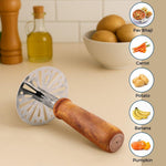 Stainless Steel Pav Bhaji Masher With Rust Resistant Wooden Handle Kitchen Tool Set For Sturdy Easy Grip Durable And Multipurpose Cooking Image 3